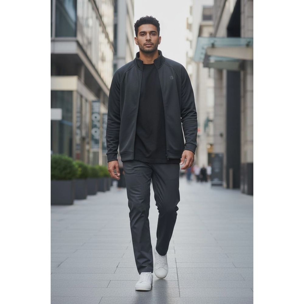 Bench Urbanwear Men's Full Zip Athletic Black Track Jacket Athleisure Gray M